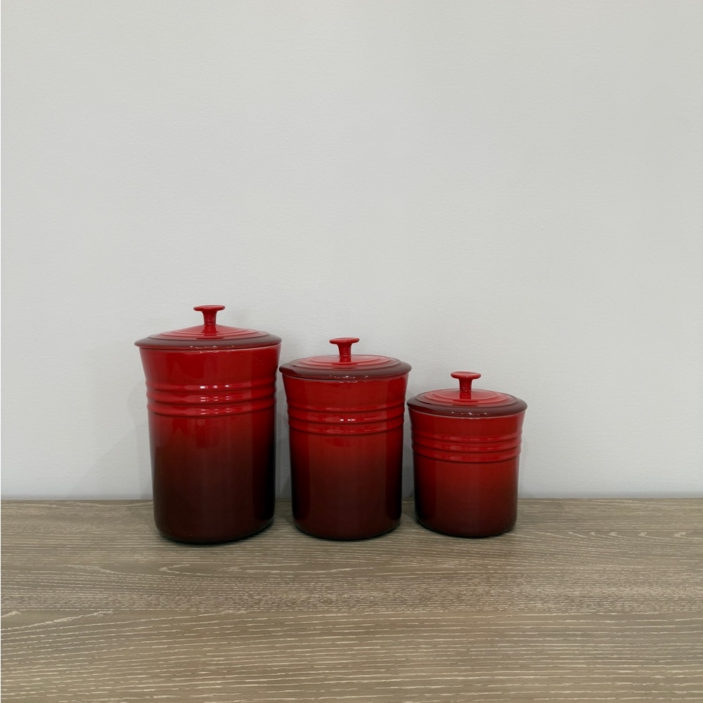Le Creuset “Cerise Red” Storage Jar Set